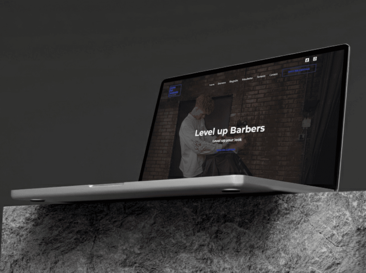 Website Level Up Barbers gemaakt door SYDA